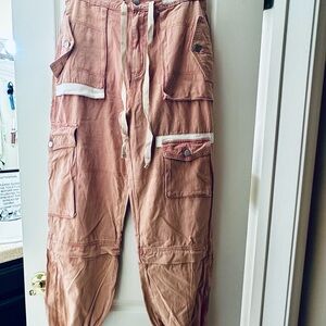 POL Women's Pink Cargo Jeans